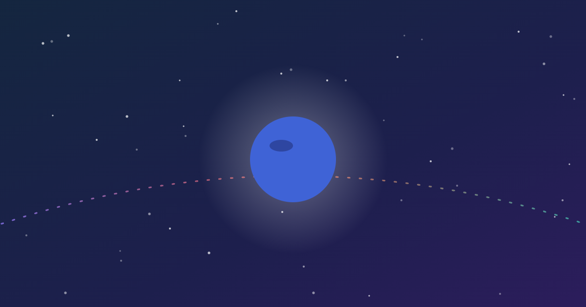 Neptuno, de un azul profundo, sobre la eclíptica que cruza los signos del zodiaco